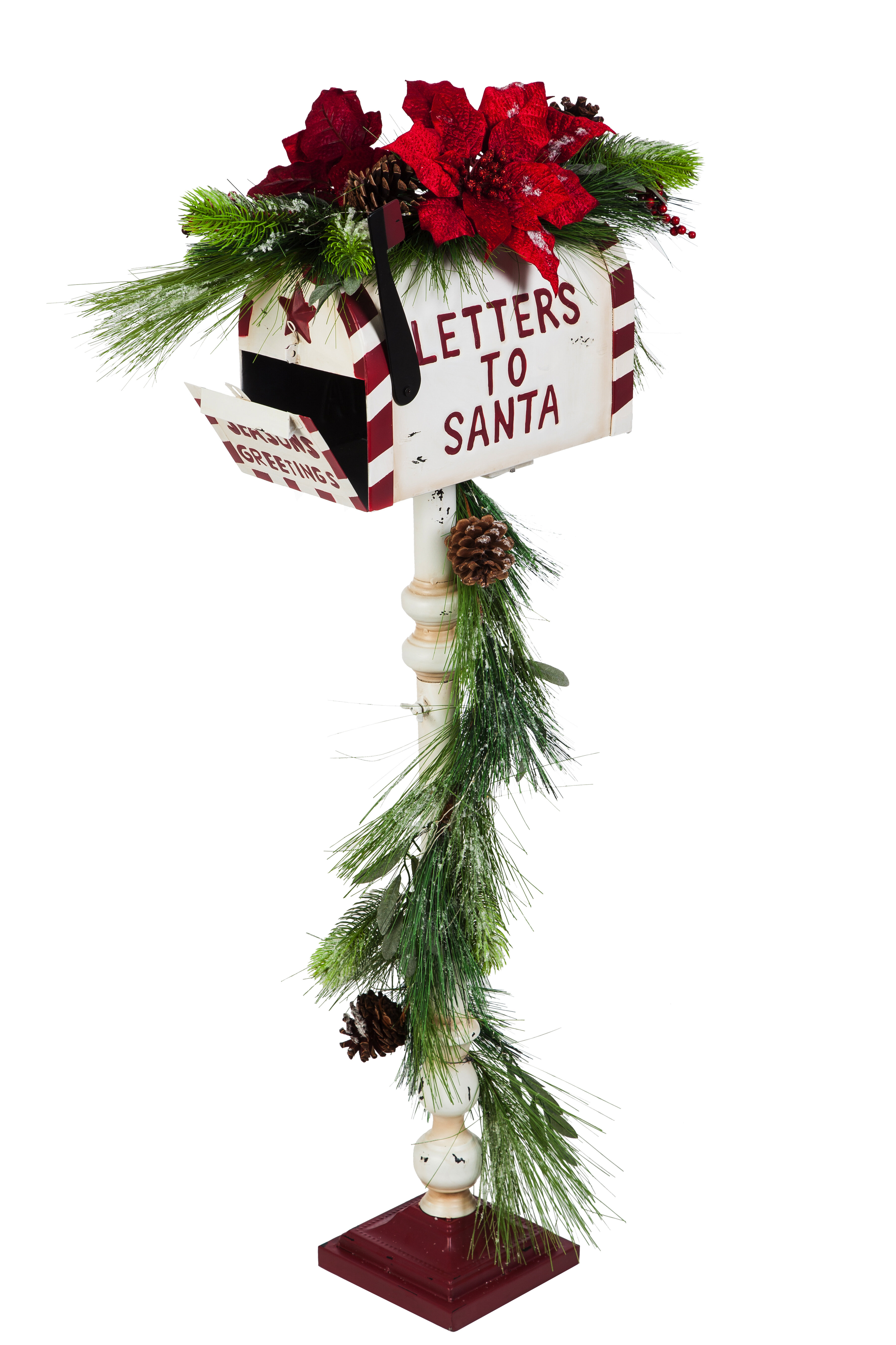 The Holiday Aisle Letters To Santa Mailbox With Lighted Garland